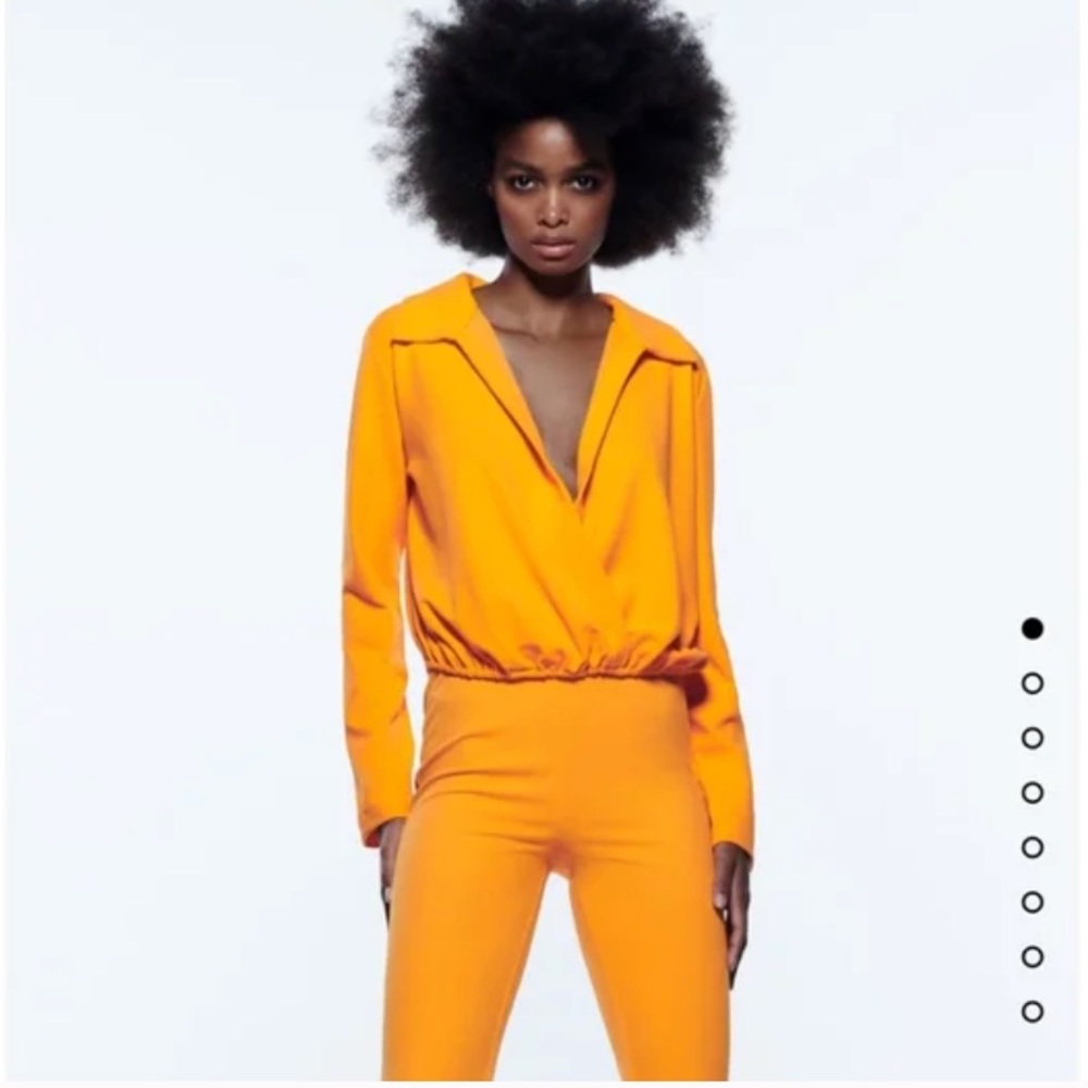 NWT Zara Crossover Long Sleeve Top in Orange NWT